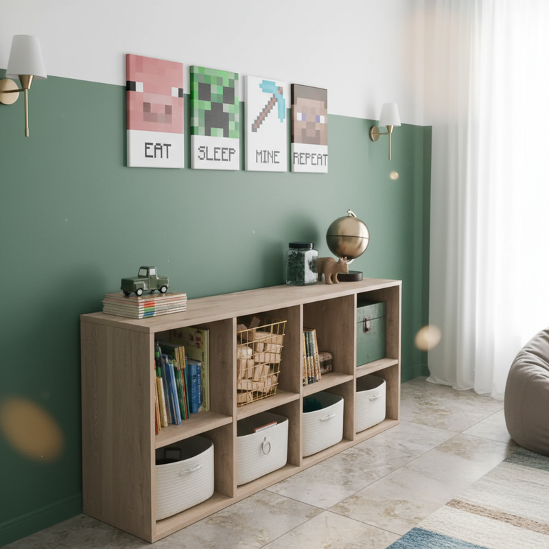 Tablouri Minecraft pe pânză pentru camera copiilor Papilora