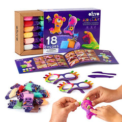 Modern tablou pe pânză în violet-alb nuanțe, atmosferă jucăușă, creativitate și copilărie | OKTO creativă set samotvrdnúcej hmoty 18 odtieňov – produs, vedere 2