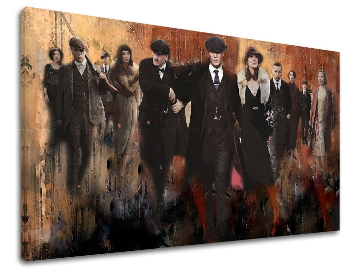 Modern tablou pe pânză în verde nuanțe | Peaky Blinders mafiánsky tablou 1, decorațiune de perete – previzualizare
