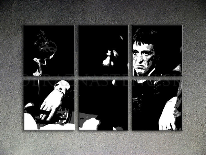 Pictat manual POP ART pictura SCARFACE-AL PACINO 150x100 cm - imagine 2