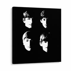 Tablou POP ART pictat manual BEATLES 1 buc beat8 – Vizualizare 3D a tabloului pictat manual pe fundal alb. Culori dominante: negru, alb.