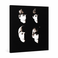 Tablou POP ART pictat manual BEATLES 1 buc beat9 – Vizualizare 3D a tabloului pictat manual pe fundal alb. Culori dominante: negru, bej, maro.