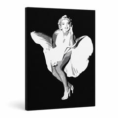 Tablou POP ART pictat manual Marilyn Monroe 1 buc mon6 – Vizualizare 3D a tabloului pictat manual pe fundal alb. Culori dominante: negru, alb, gri.