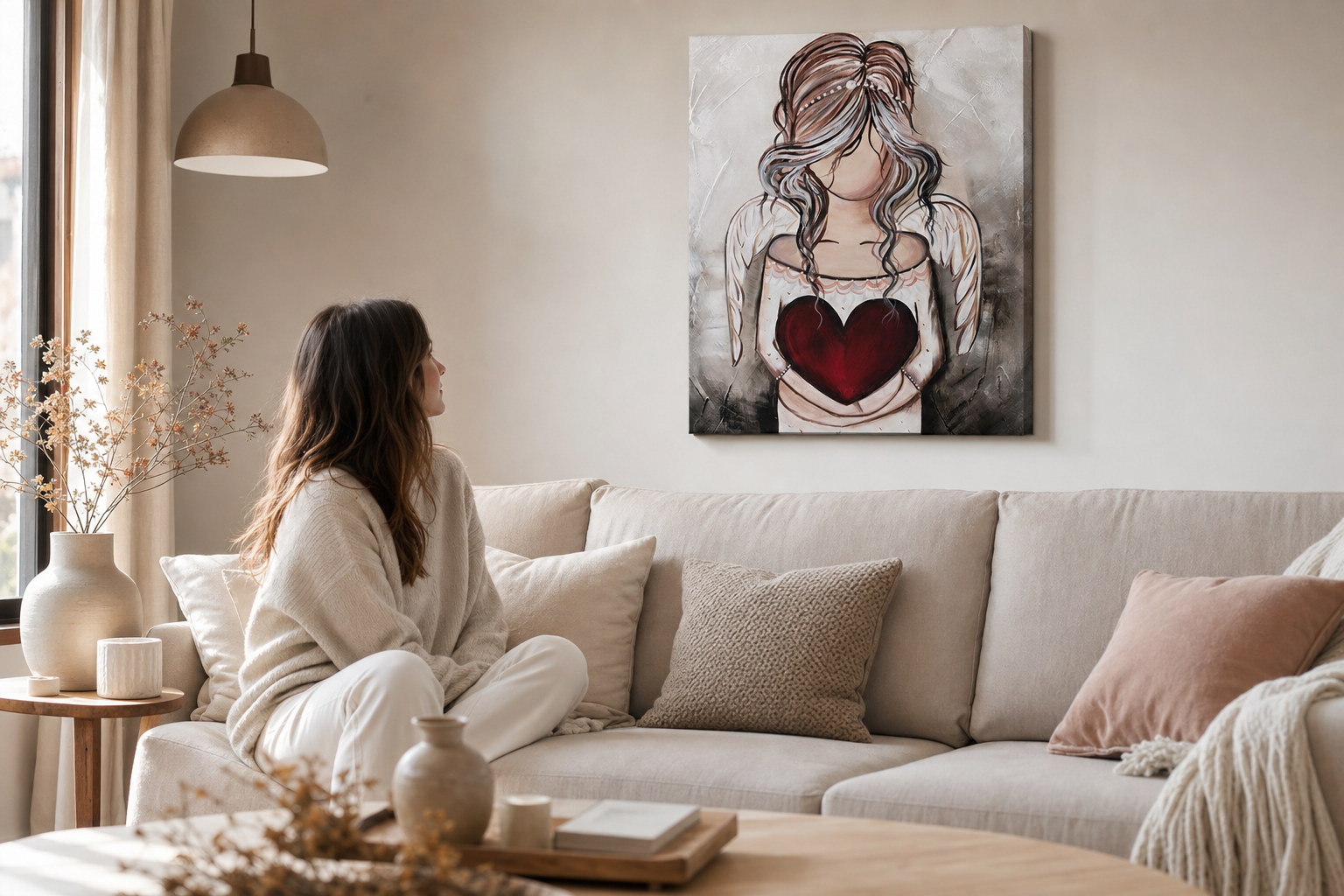 Tablou de perete pictat ANGEL 1 parte