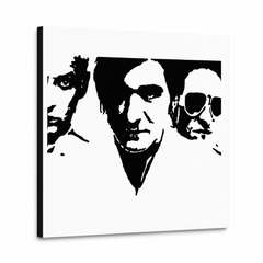 Tablou POP ART pictat manual Die Ärzte 1 dielny da – Vizualizare 3D a tabloului pictat manual pe fundal alb. Culori dominante: negru, alb.