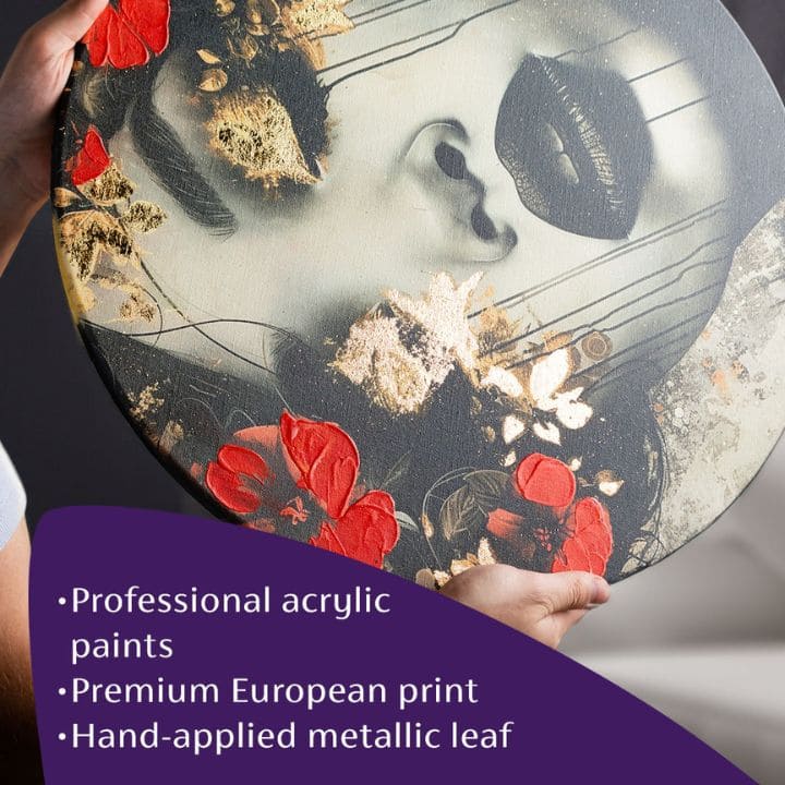 Pictat manual tablou pe pânză cu motivul Večná frumusețe, accente aurii în turcoaz-crem nuanțe, atmosferă elegantă, natură și creștere și dezvoltare – produs, vedere 4