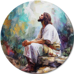 Pictat manual tablou pe pânză cu motivul Duchovný pokoj în alb-violet nuanțe, atmosferă liniștită, spiritualitate și singurătate, potrivit pentru sufragerie – principală