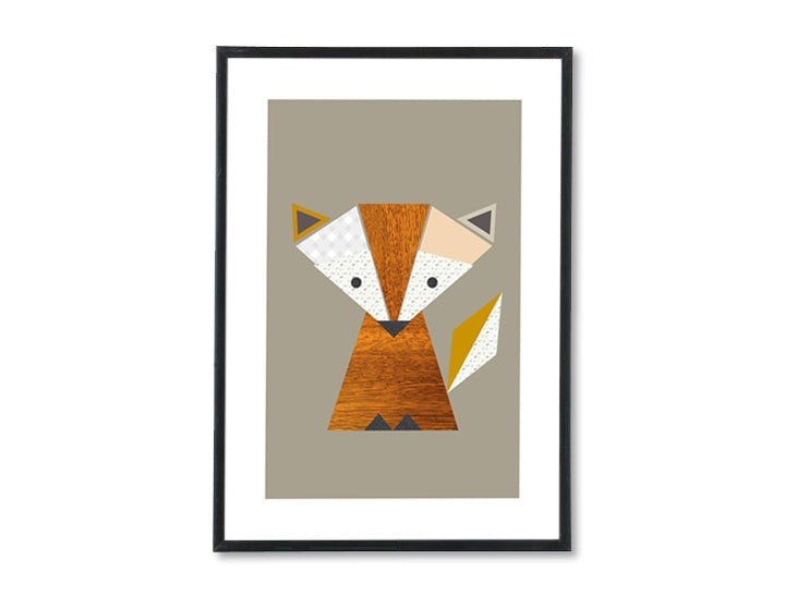 Industrial tablou pe pânză cu motivul Soft Conflict, vulpe, motiv pentru copii în alb-bej nuanțe, atmosferă capricioasă, natură, potrivit pentru cameră de copii – principală