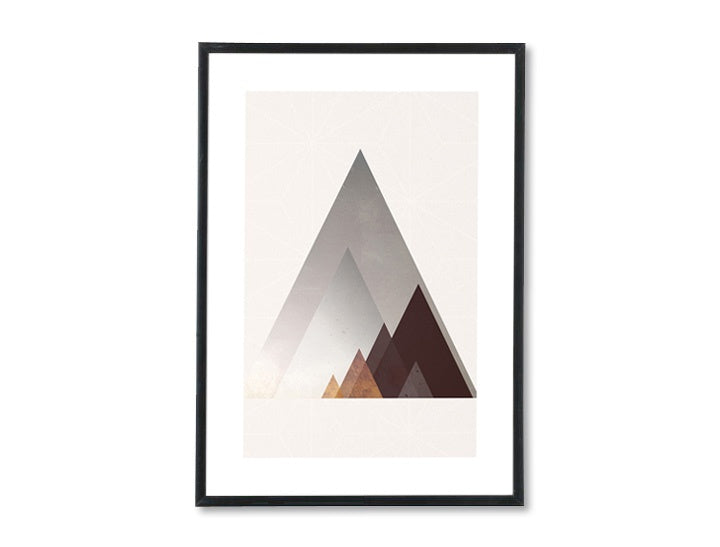 În stil scandinav tablou pe pânză cu motivul Cosmic View, munți, natură în bej-maro nuanțe, atmosferă liniștită, natură și minimalism – principală