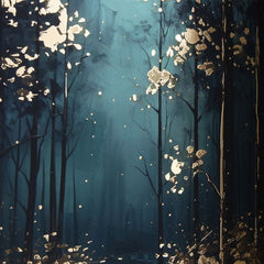 Modern tablou pe pânză cu motivul copaci, pădure, natură și mister | Poster de perete s EXTRA efektom - Mystic Trees – produs, vedere 2