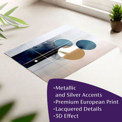 Modern tablou pe pânză cu motivul accente aurii în auriu-alb nuanțe, atmosferă sofisticată, impresie de lux și minimalism | Poster de perete s EXTRA efektom - Scandinavian Shapes – principală