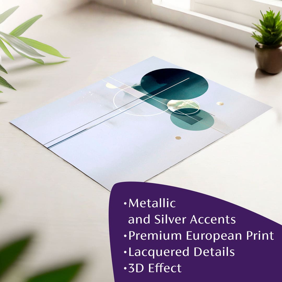 Modern tablou pe pânză în alb-auriu nuanțe, atmosferă sofisticată, eleganță și impresie de lux | Poster de perete s EXTRA efektom - Golden Balance – principală