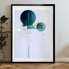 Modern tablou pe pânză în alb-auriu nuanțe, atmosferă sofisticată, eleganță și impresie de lux | Poster de perete s EXTRA efektom - Golden Balance – produs