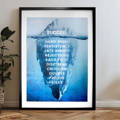 Modern tablou pe pânză în argintiu nuanțe | Poster de perete s EXTRA efektom - Iceberg of Success, decorațiune de perete – produs