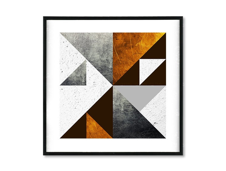 Geometric tablou cu motivul Dialogue with Modern Creation în alb-maro nuanțe | Poster de perete Dialogue with Modern Creation, minimalism – previzualizare