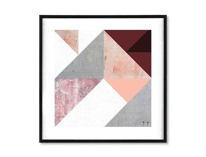 Modern tablou pe pânză cu motivul Geometric Spirit, natură în alb-roz nuanțe, atmosferă liniștită, potrivit pentru sufragerie | Poster de perete Geometric Spirit – principală
