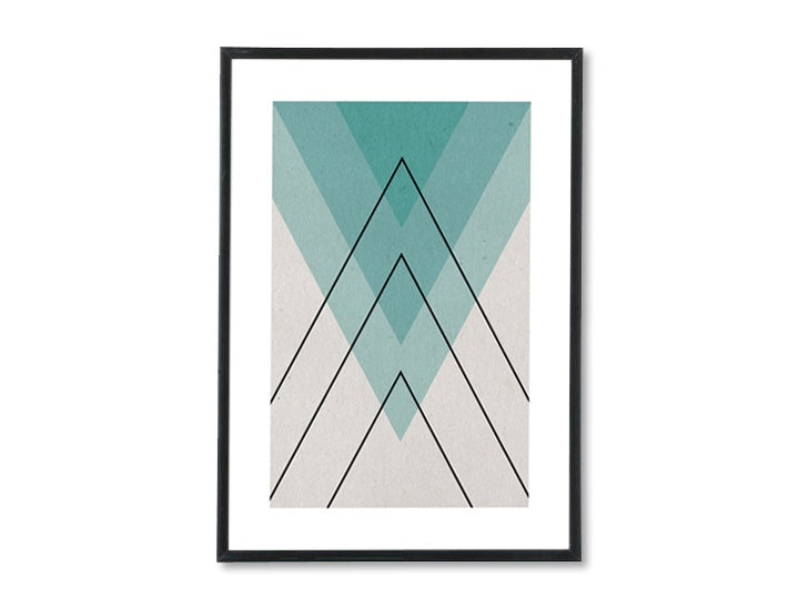 Geometric tablou cu motivul Silent Translation, natură în bej-albastru nuanțe | Poster de perete Silent Translation, natură – previzualizare