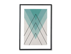 Geometric tablou cu motivul Silent Translation, natură în bej-albastru nuanțe | Poster de perete Silent Translation, natură – previzualizare