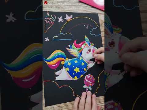 Picturi magice pentru răzuire pentru copii - Mermaid -  4 buc