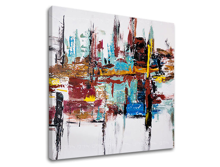 Pop art tablou pe pânză în alb-maro nuanțe, atmosferă energică, contemplare, potrivit pentru birou | Reproducere de autor pe pânză ABSTRACT – principală