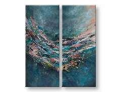 Tablou de perete pictat ABSTRAKT 2 părți CWFAB042 - 100x120 cm