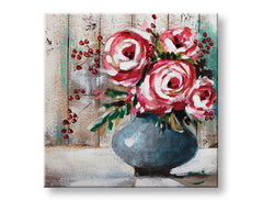 Tablou de perete pictat FLOWERS 1 parte CFAFL005 - 70x70 cm