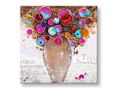 Tablou de perete pictat VASE WITH FLOWERS 1 part CFAZH4661E1 - 70x70 cm