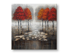 Pictură murală pictată TREES 1 parte 70x70 cm CFAZH5184E1