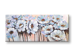 Tablou de perete pictat FLOWERS 1 parte CFAZH6221E1 - 120x50 cm