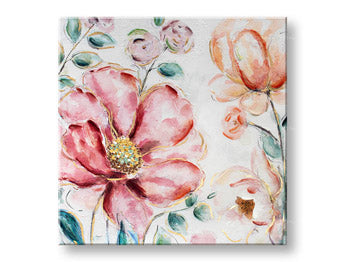 Tablou de perete pictat FLOWERS 1-parte 70x70 cm CWF11237WE1