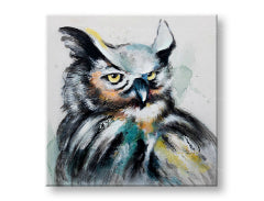 Pictură murală pictată Bufniță 1 parte 60x60 cm CWF1279HE1