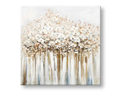 Tablou de perete pictat FLOWERS 1 parte CWF1377WE1 - 70x70 cm