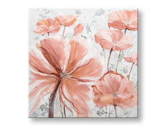 Tablou de perete pictat FLOWERS 1 parte CWF1559WE1 - 70x70 cm