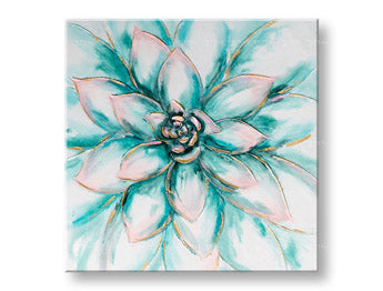 Tablou de perete pictat FLOWERS 1 parte CWF1588HE1 - 70x70 cm