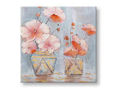 Tablou de perete pictat FLORI IN A VASE 1-parte 60x60 cm CWF1863WE1