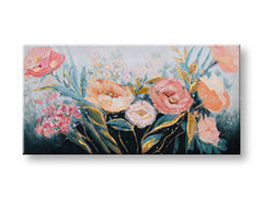 Tablou de perete pictat FLOWERS 1 parte 100x50 cm CWF1972WE1