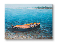 Pictură murală pictată BOAT 1 parte CWFBC032 - 120x90 cm