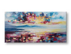 Tablou pictat ABSTRAKT 1 parte CWFLN044 - 140x70 cm