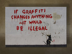 Clasic tablou pe pânză cu motivul Street ART – Banksy, mare și plajă în violet-albastru nuanțe, execuție multi-panou, potrivit pentru sufragerie | Tablou pe pânză Street ART – Banksy – principală