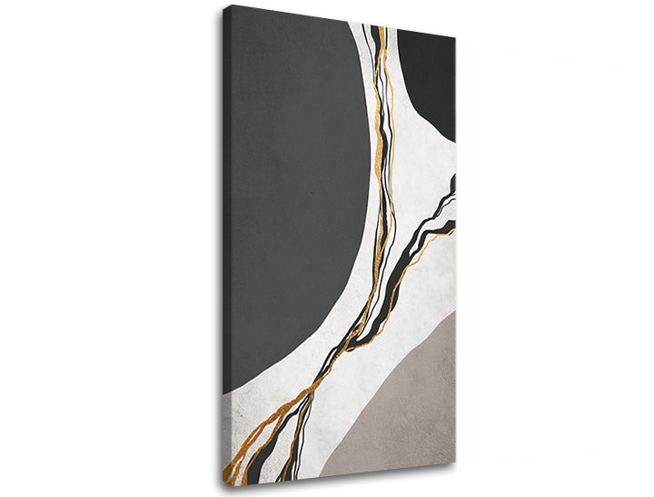 Industrial tablou pe pânză cu motivul ABSTRACT 003, natură în alb-gri nuanțe, atmosferă liniștită, eleganță, potrivit pentru hol | Tablou pe pânză ABSTRACT 003 – produs