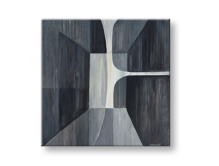 Industrial tablou pe pânză cu motivul natură în alb-gri nuanțe, atmosferă liniștită, minimalism, potrivit pentru hol | Tablou pe pânză ABSTRACT – principală