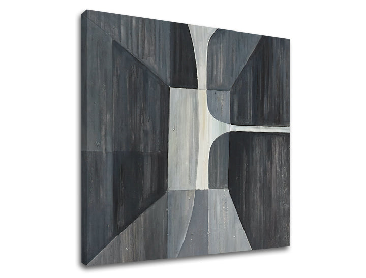 Industrial tablou pe pânză cu motivul natură în alb-gri nuanțe, atmosferă liniștită, minimalism, potrivit pentru hol | Tablou pe pânză ABSTRACT – produs