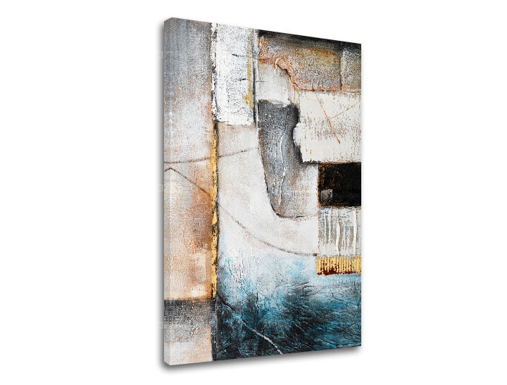Art deco tablou pe pânză în alb-bej nuanțe, atmosferă liniștită, minimalism, potrivit pentru sufragerie | Tablou pe pânză ABSTRACT – produs