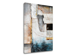 Art deco tablou pe pânză în alb-bej nuanțe, atmosferă liniștită, minimalism, potrivit pentru sufragerie | Tablou pe pânză ABSTRACT – produs