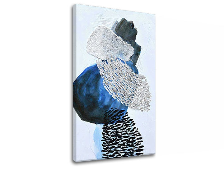 Modern tablou cu motivul ABSTRACT 1 piese în alb-albastru nuanțe | Tablou pe pânză ABSTRACT 1 piese, minimalism – previzualizare