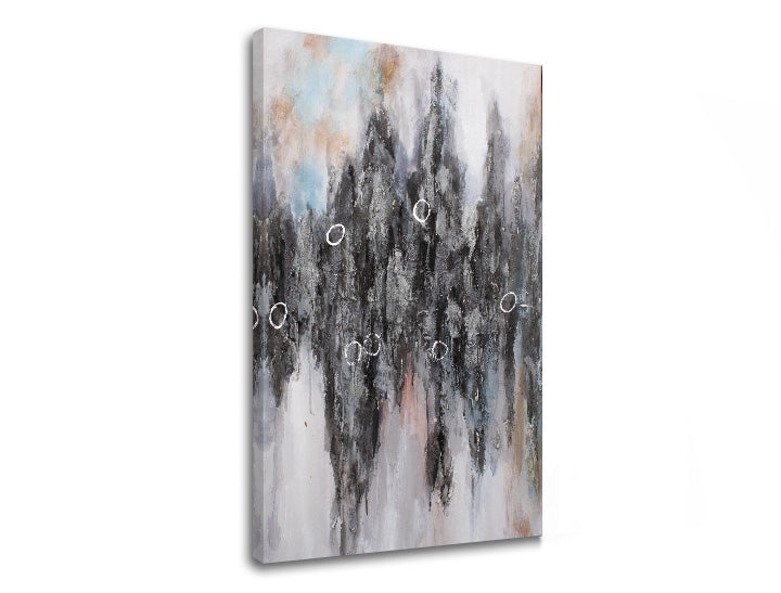 Industrial tablou pe pânză în alb-bej nuanțe, atmosferă liniștită, natură și minimalism, potrivit pentru hol | Tablou pe pânză ABSTRACT – produs