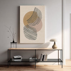 Tablou pe pânză Abstracte Kruhy - Béžovo-zlatý Dizajn - imagine 2