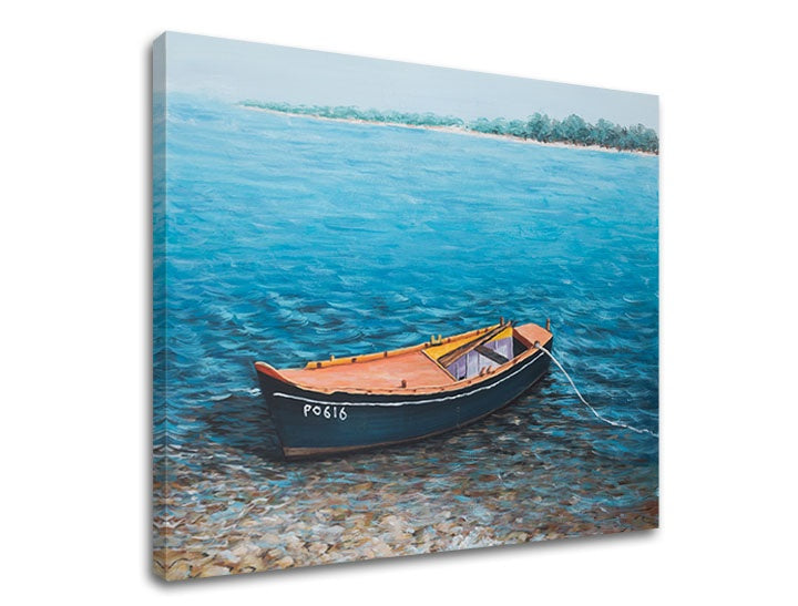 Modern tablou cu motivul LOĎKA 1 piese XOBCHBC032, ocean, copaci în maro-albastru nuanțe | Tablou pe pânză LOĎKA 1 piese XOBCHBC032, natură și singurătate – previzualizare