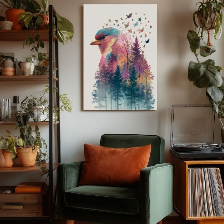 Tablou canvas Bufniță de pădure - decor mistic - imagine 4