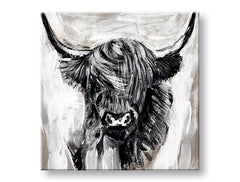 Modern tablou pe pânză cu motivul TAUR 001 în alb-gri nuanțe, atmosferă rustică, natură și minimalism, potrivit pentru sufragerie | Tablou pe pânză TAUR 001 – principală
